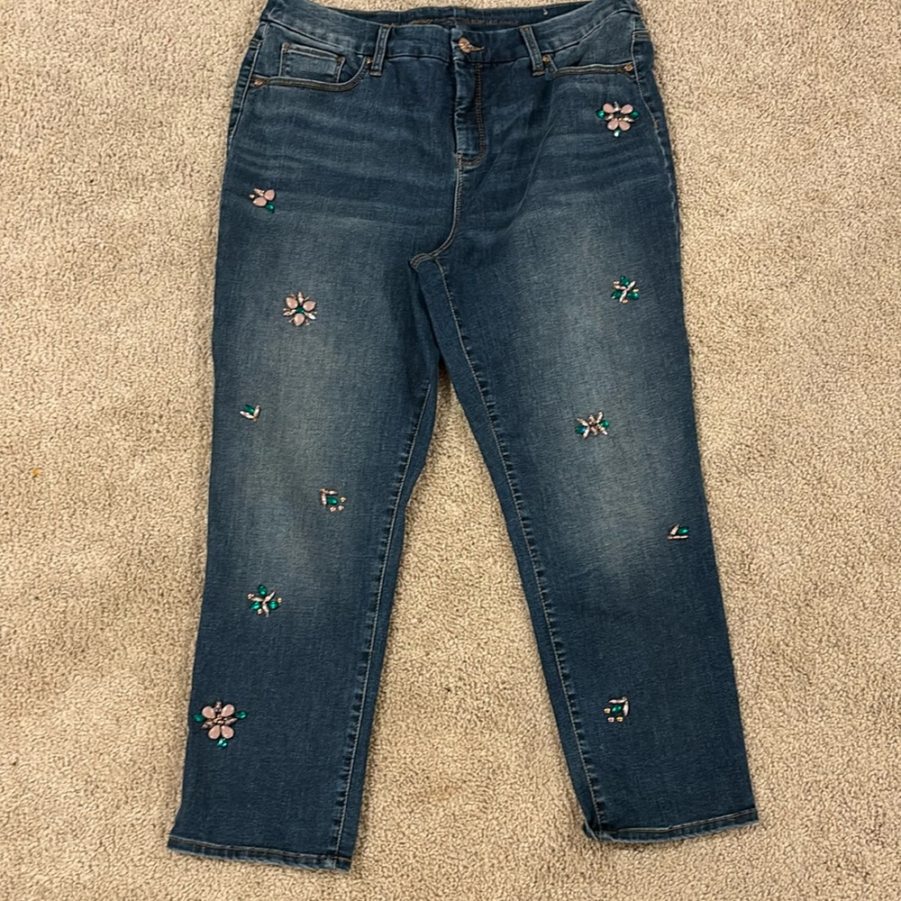 Chico’s So Slimming Girlfriend Slim Leg Ankle Sz 12P Cotton, Spandex Blend $98 - Picture 8 of 16